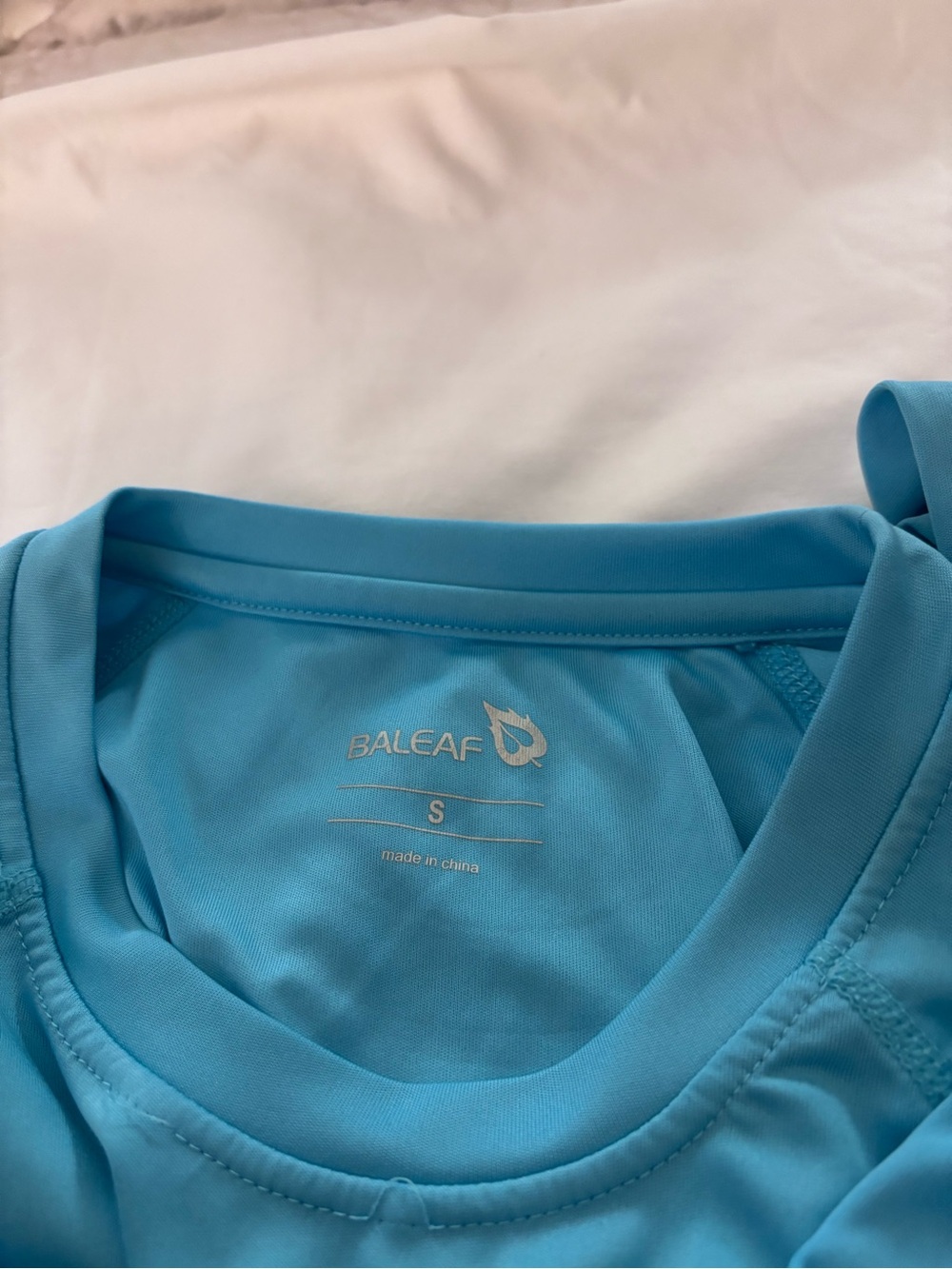 BALEAF Women’s Small Turquoise Long Sleeve Athletic Running Performance Top